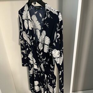 Abbeline Navy Dress with White Floral Print